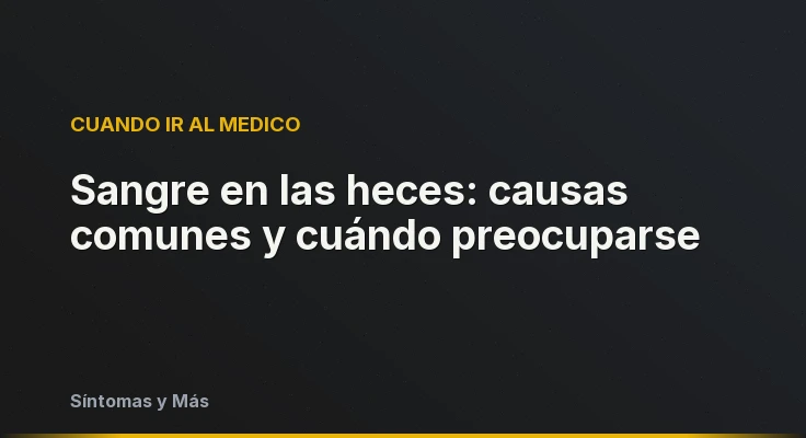 Sangre en las heces: causas comunes y cuándo preocuparse